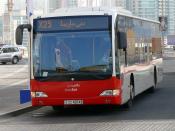 This is a photo of a Dubai Bus (Route X25), sitting in Dubai Marina in Dubai, United Arab Emirates, on 26 December 2007. The bus is a Mercedes-Benz Citaro.
