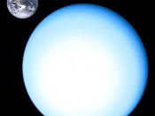 English: Comparison of the sizes of Uranus and Earth.