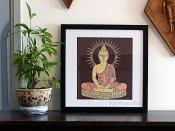 buddha picture with plant