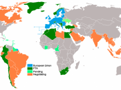 English: EU and free trade agreements countries