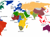 English: Free trade areas are a difficult subject. It is impossible to map all the existing free trade agreements on one map, and still make it readable. Here are presented FTAs with three or more participants.
