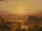 English: The Andes of Ecuador, oil on canvas painting by Frederic Edwin Church, 1855, Honolulu Academy of Arts