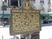 Marker commemorating Thomas Merton in Downtown Louisville, Kentucky