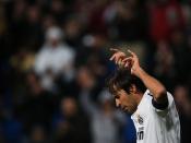 English: Raul Gonzalez of Real Madrid celebrates his goal during the UEFA Champions League Group H match between Real Madrid and Zenit at the Santiago Bernabeu Stadium in Madrid, Spain.