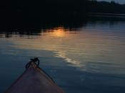 Sunset from Kayak on in Colley Township, Sullivan County, Pennsylvania in the United States.