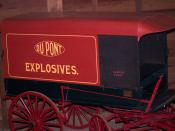 English: Original DuPont gunpowder wagon at Hagley Museum, Wilmington, Delaware, site of original DuPont gunpowder mills