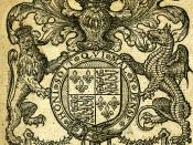 Engraving of Queen Elizabeth I's Coat of Arms, from a parliamentary pamphlet dated 1581