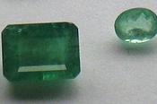 Faceted emerald gemstones