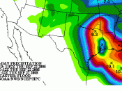 Example of a five day rainfall forecast from the Hydrometeorological Prediction Center