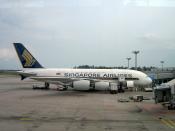 English: (The first commercial A380 Singapore Airlines 9V-SKA at Singapore Changi International Airport by User:Eternal dragon on English Wikipedia)