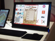 English: Meebox touch, desktop computer and Meebox Slate, tablet PC manufactured by Meebox corporation of Mexico.