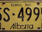 ALBERTA 1975-84 (SB) SCHOOL BUS plate and stickers