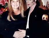 Michael Jackson and Debbie Rowe on their wedding day