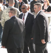 The US Secret Service provides security for Pope Benedict XVI at the Papal Mass in Washington DC on April 17, 2008.