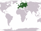 World map depicting Europe Esperanto: Mondmapo bildiganta Eŭropon Español: Ubicación de Europa