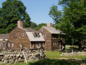 English: Hartwell's Tavern, in the Minute Man National Historical Park, Lexington, Massachusetts. This restored tavern is along the approximate route of Battle Road, the site of running skirmishes between British and Colonial troops during the Battle of L