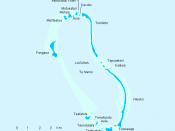 Map indicating islands of Nukulaelae atoll, Tuvalu