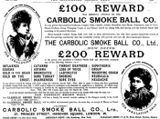 English: Advertisement for the Carbolic Smoke Ball Co, after losing a case in the Court of Appeal.