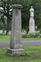 The grave marker for Horatio Nelson Ball and his father, Joseph Ball, Jr. (as well as several other family members) in the Grandville Cemetery, MI. Joseph, Jr. was the son of a Revolutionary War drummer.