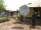 The SEND foundation installed a satellite in order to improve connectivity. VSAT at the Project Office in Salaga.