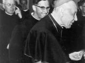 Cardinal augustin Bea at a meeting 1963