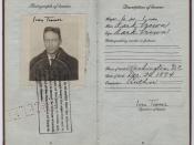 English: Passport issued to writer Jean Toomer (1894-1967) by the United States Government. 16 cm. Jean Toomer Papers, Yale Collection of American Literature, Beinecke Rare Book and Manuscript Library, Yale University, New Haven, Connecticut.