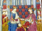 John Talbot, 1st Earl of Shrewsbury, presents the Book of Romances (Shrewsbury Book) to Margaret of Anjou, wife of King Henry VI