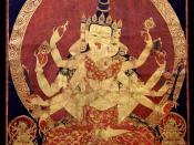 English: 17th century Central Tibeten thanka of Guhyasamaja Akshobhyavajra, Rubin Museum of Art