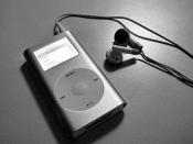 iPod Mini with headphones