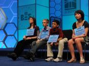 Some of the contestants in the Scripps National Spelling Bee, 2011