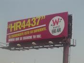 Radio Station advertisement in Spanish in East Los Angeles against the H.R.4437. Translation: 