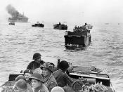 LCA (Landing Craft Assault) containing Winnipeg Rifles head for the Normandy Juno beach - June 6, 1944. Most are wearing Mk III helmets.