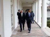 English: President Barack Obama walking with Vice President Joe Biden in The White House