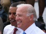 Joe Biden und Barack Obama in Springfield, Illinois, right after Biden was formerly introduced by Obama as his running mate