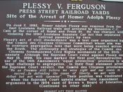 English: upclose veiw of the Plessy v Ferguson memorial in New Orleans