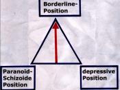 The image illustrates some theory of famous psychologist Melanie Klein, advanced by John Steiner (1979). The theory is about how Borderline Personality Disorder develops and how it interacts with other disorders.