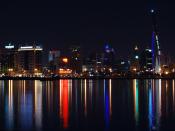 English: Manama City at night