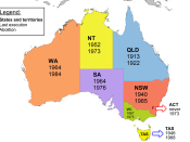Map Of Capital Punishment in Australia