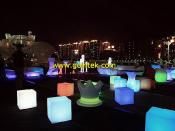 Colorful Light Up Cube Chairs For Seating,Rechargeable Battery LED Cube Stools