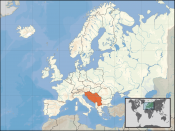 English: locator map for SFRY. Deutsch: Lage des früheren Jugoslawiens.