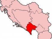 Map of Montenegro under the Socialist Federal Republic of Yugoslavia
