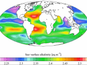 Sea surface alkalinity (from the GLODAP climatology).