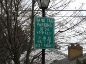 Parking Sign, University of Notre Dame, South Bend, Indiana