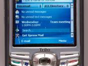 Photograph of a Palm Treo 750 Smartphone, branded for use on the AT&T (formerly Cingular) wireless network in the US).