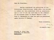 English: Chief Justice Sheikh Anwarul Haq's resignation letter to Military President General Zia ul Haq.