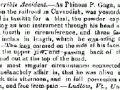 Notice of the accident of Phineas Gage