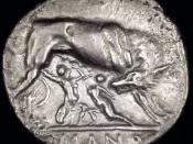 Anonymous (Rome). Circa 269-266 BC. Silver didrachm (6.44 g). Reverse: Wolf & twins, ROMANO in exergue. Crawford 20/1.