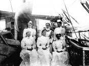 English: Nurses on the Army Hospital Ship Relief in 1898 while serving off of Cuba, US Navy Historical Center Photograph NH 92846
