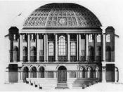 Engraving of section of the Irish House of Commons chamber by Peter Mazell based on the drawing by Rowland Omer 1767