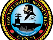 English: Insignia of the USS Theodore Roosevelt (CVN-71). Français : Insigne de l'USS Theodore Roosevelt (CVN-71).